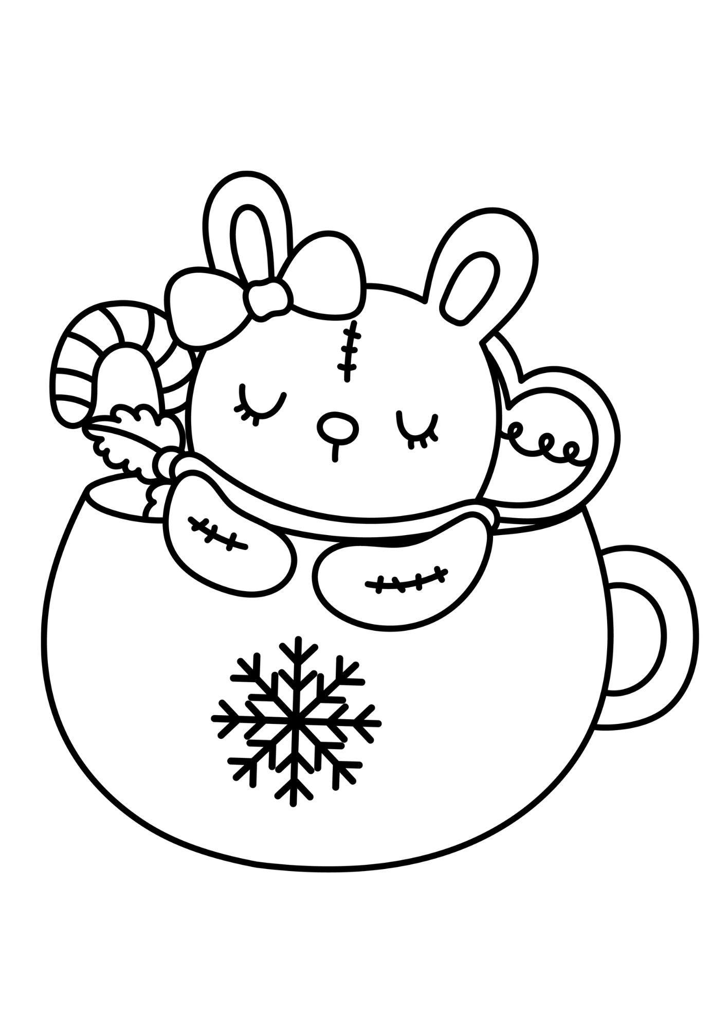 Christmas Rabbit coloring pages