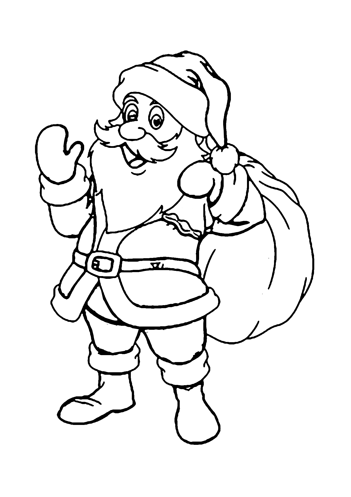 Cartoon Santa Claus Coloring Page