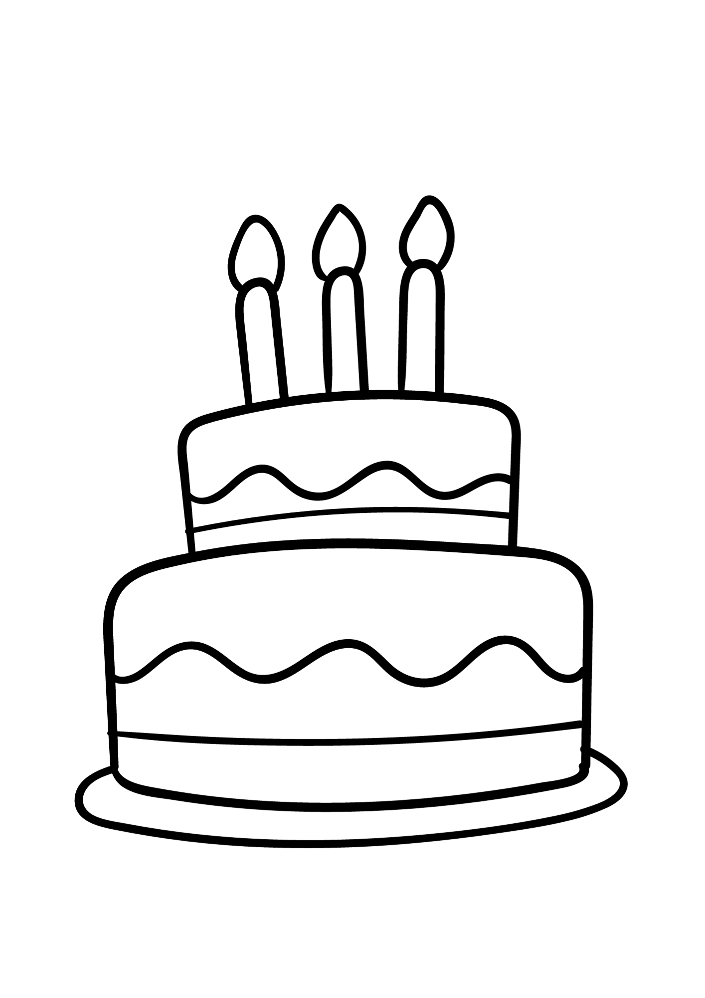 Simple Birthday cake coloring page