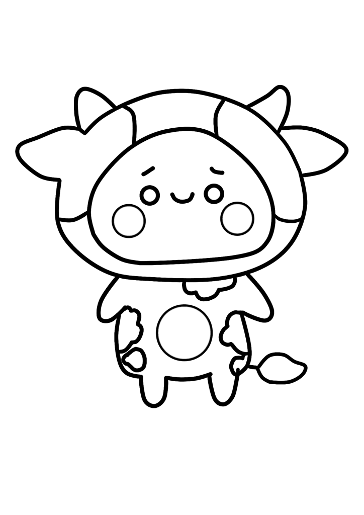 Cow For Kids Coloring Page