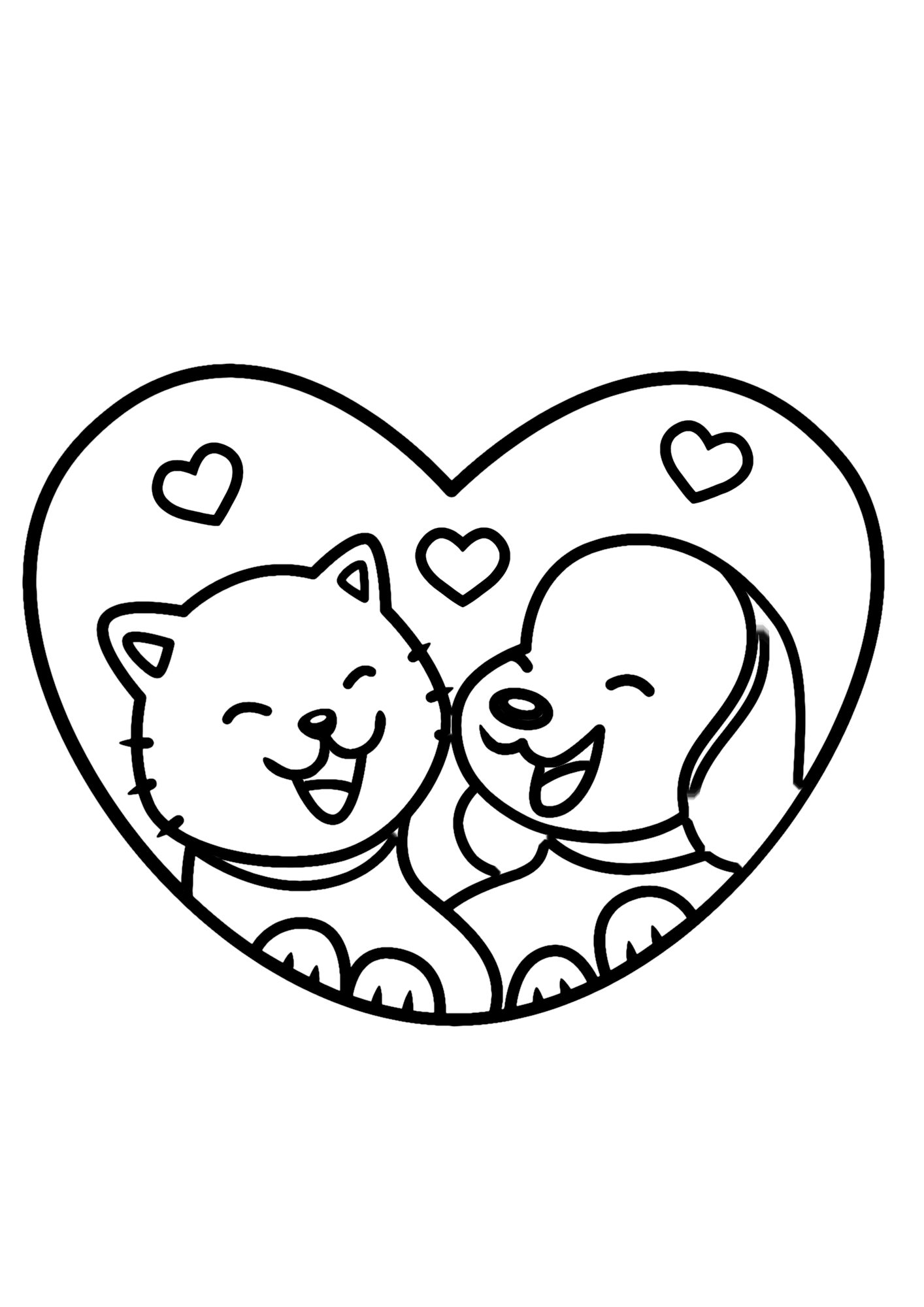 Dogs Simple Art Coloring Pages