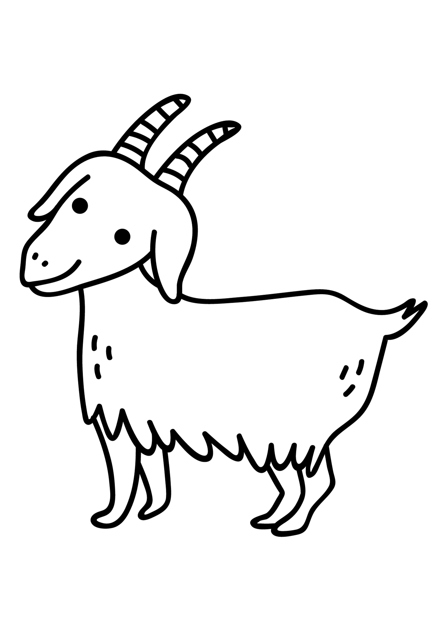 Goat Cartoon Coloring Pages
