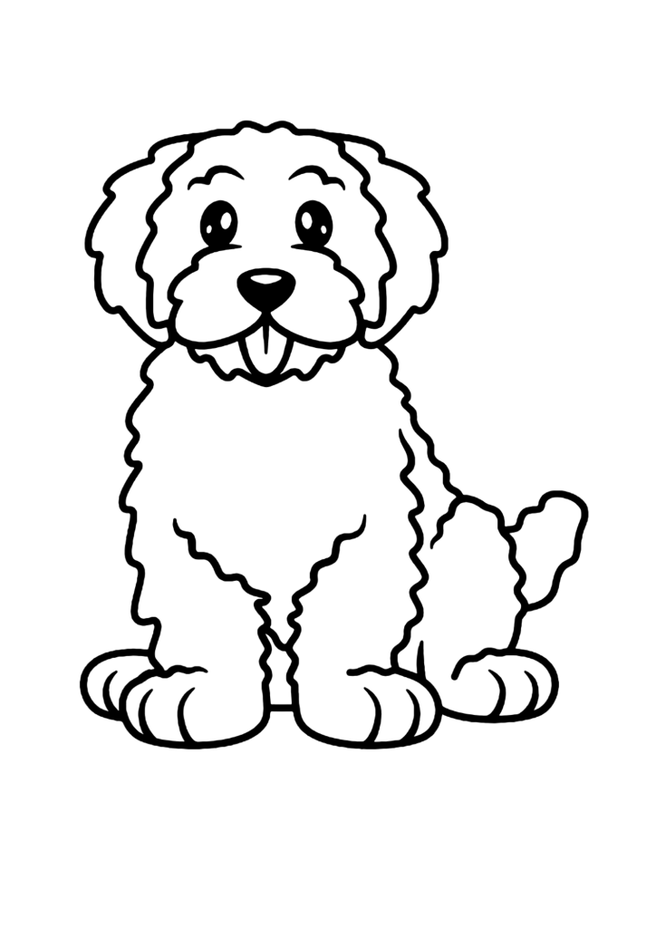 Golden Retriever For Children Coloring Pages