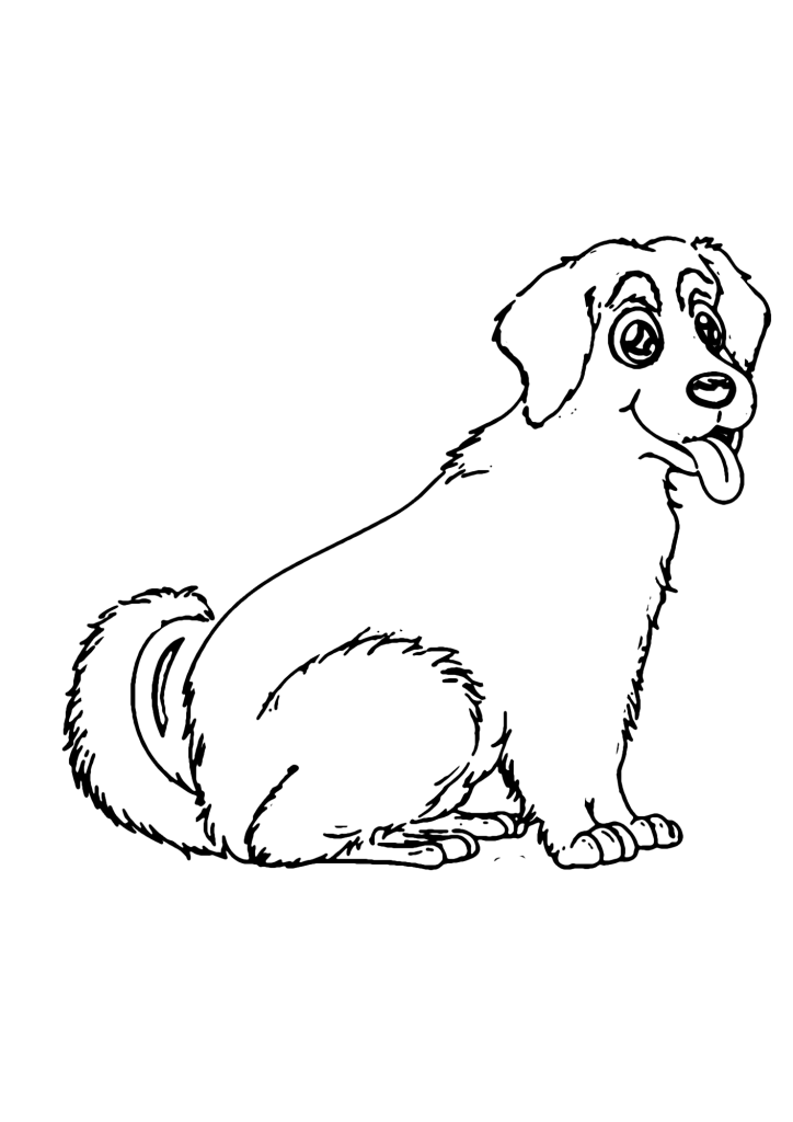 Golden Retriever Siting Coloring Page