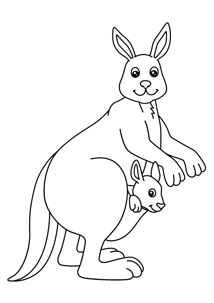 Happy Kangaroo Coloring Pages