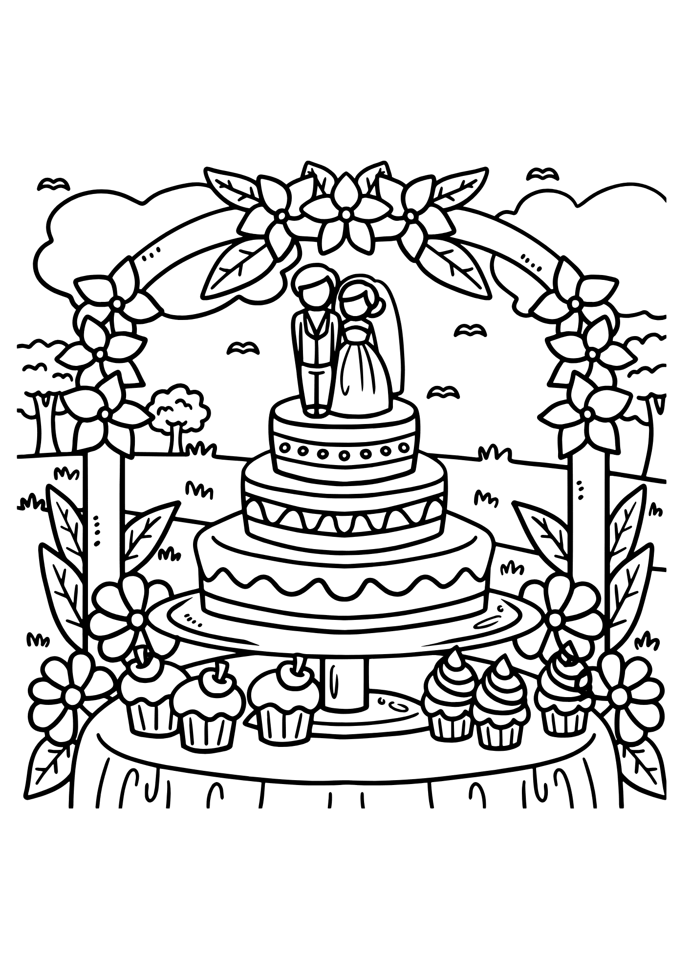 Happy Wedding Coloring Page