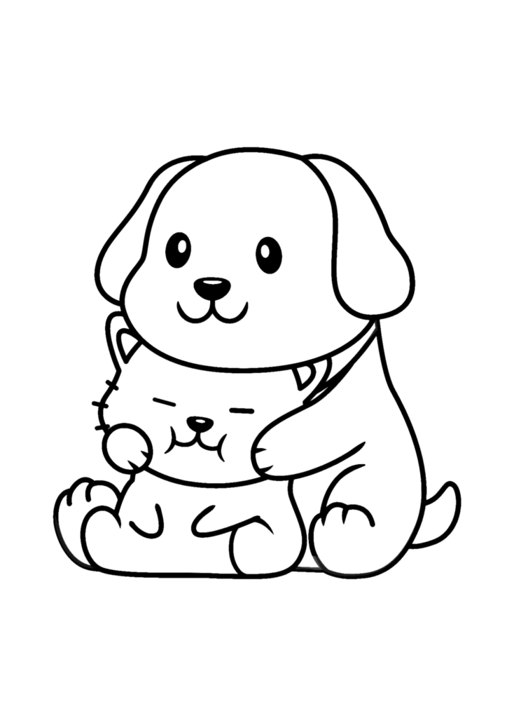 Happy Dogs Coloring Pages For Kids