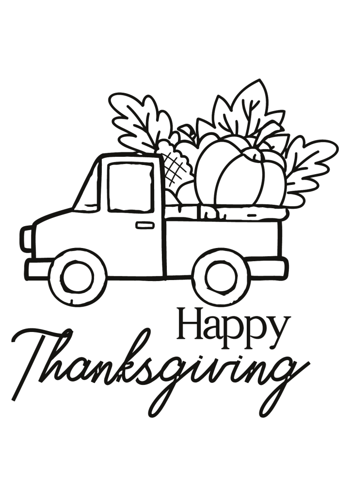Happy Thanksgiving Food Coloring Page