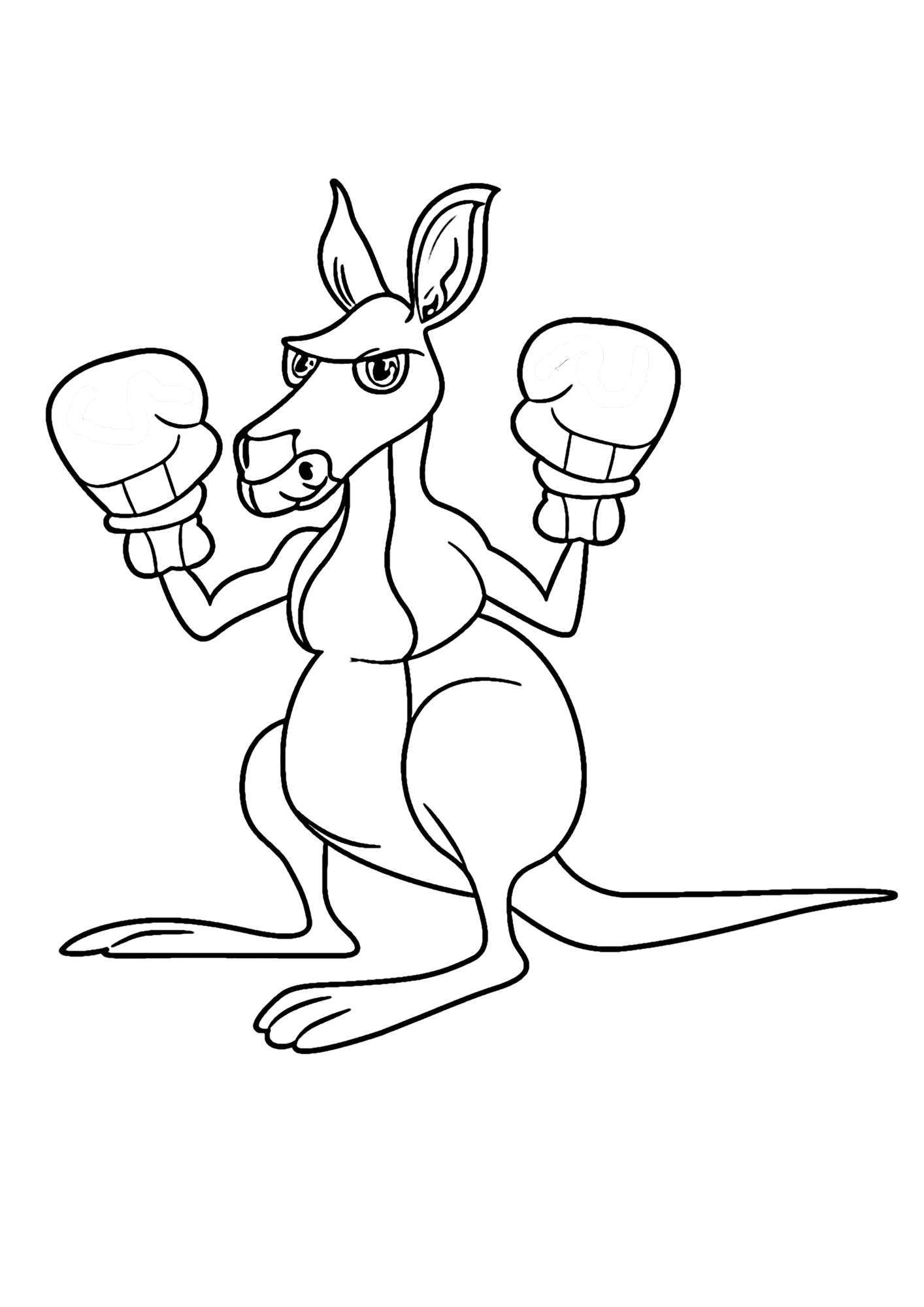 Kangaroo Strong Coloring Pages