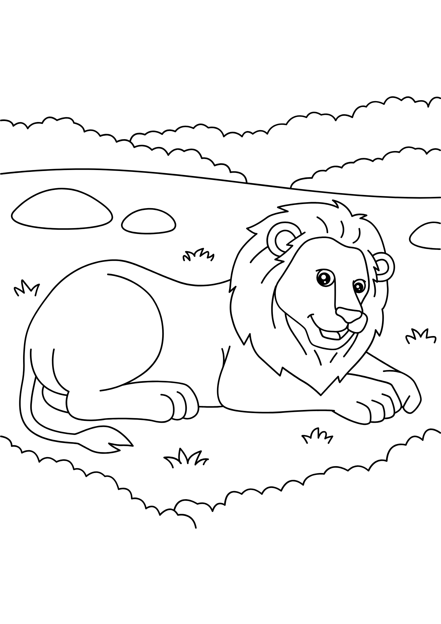 Lion Drawing For Kids Coloring Page