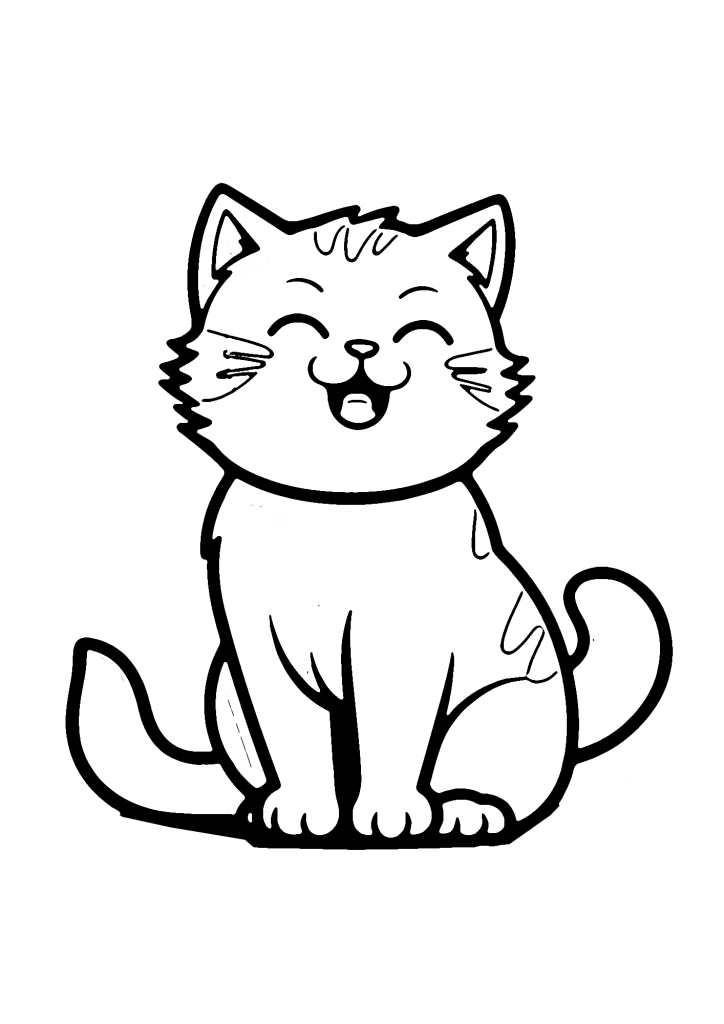 Lovely Cat Coloring Page