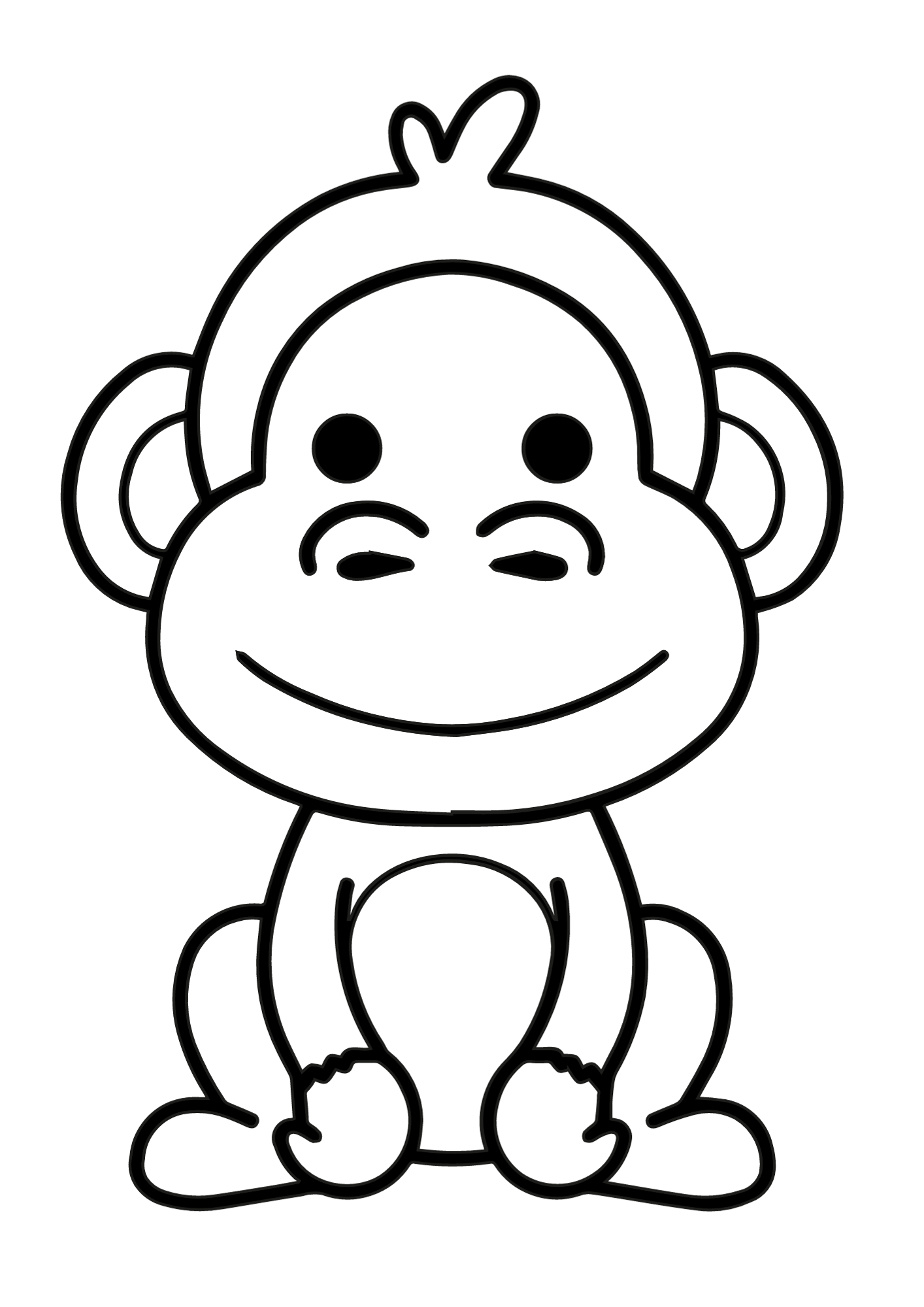 Monkey Cartoon Coloring Page
