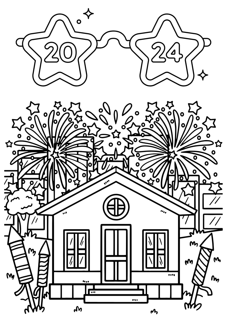 New Year Coloring Sheet For The Holidays Coloring Page