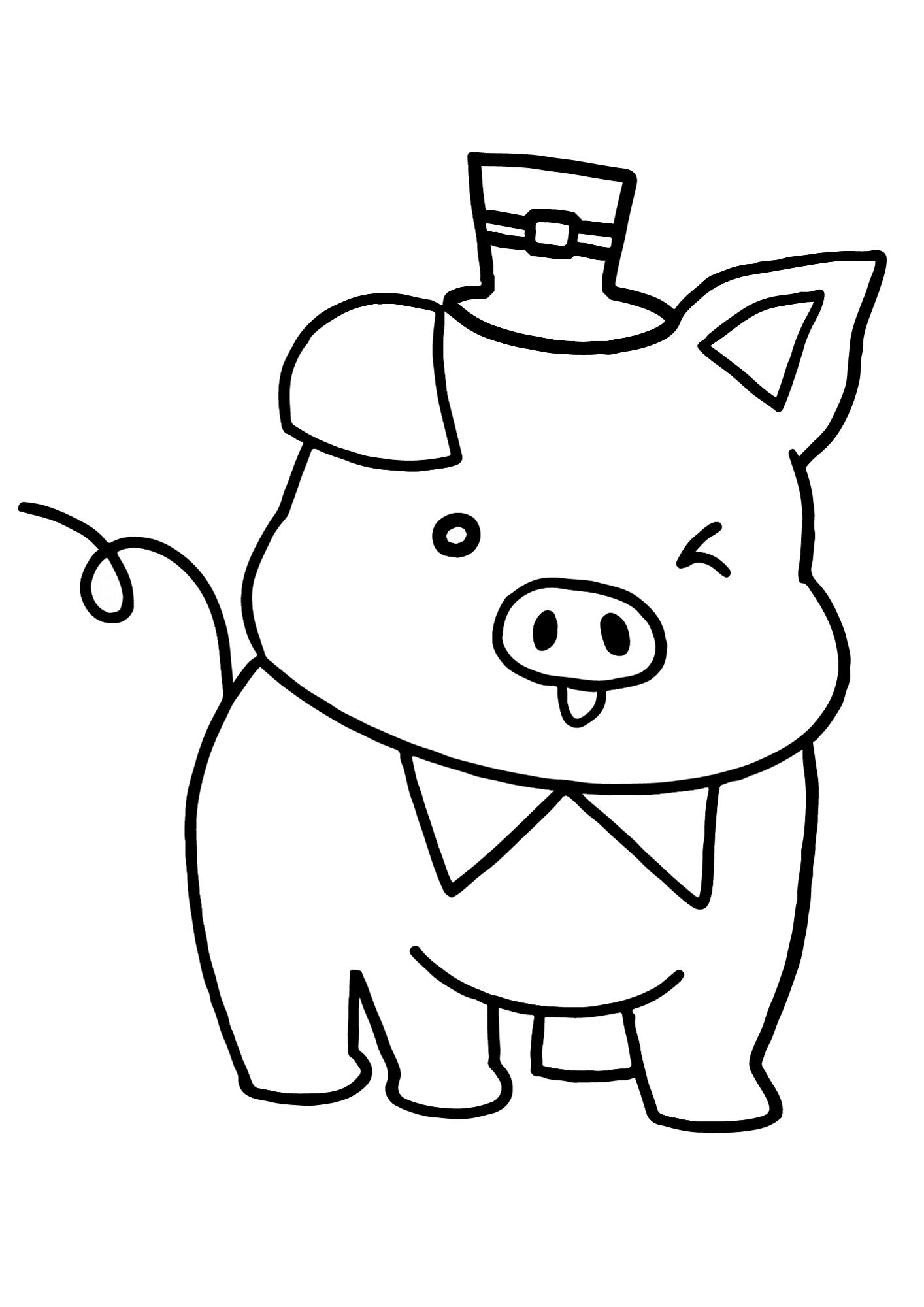 Pig Emoji Coloring Page