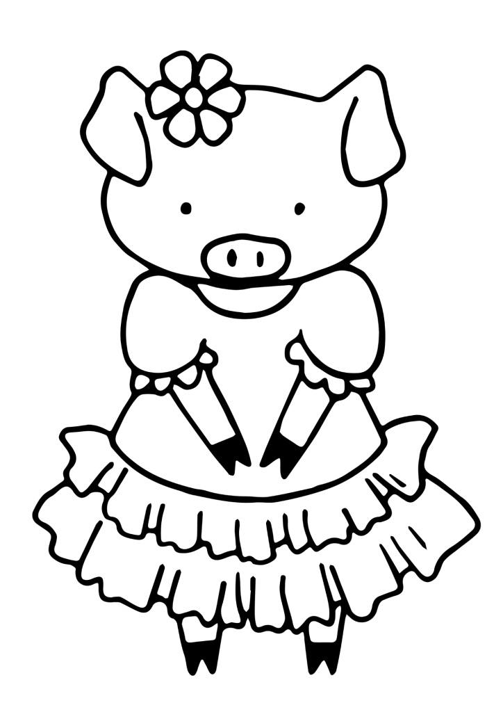 Pig Smile Image Coloring Page