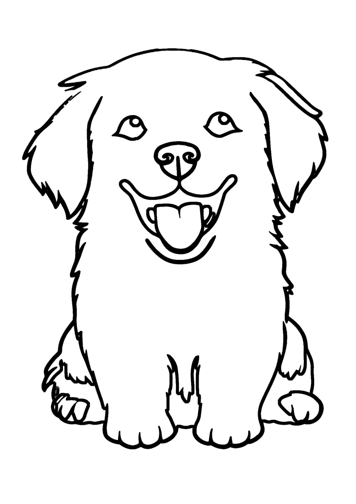 Sweet Golden Retriever Coloring Pages