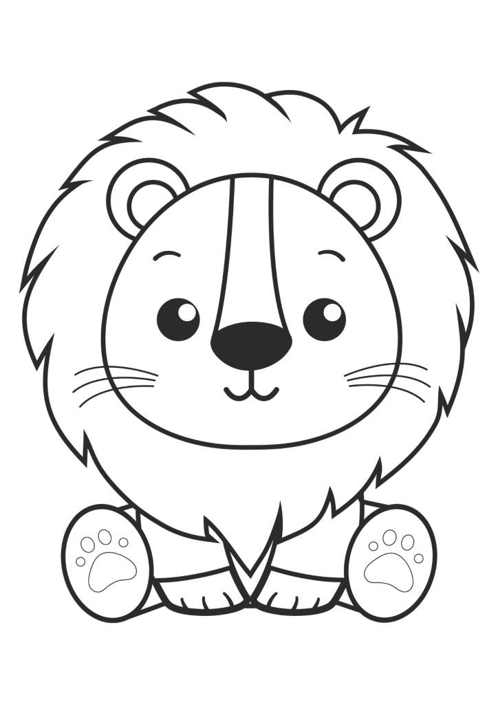 Sweet Lion Coloring Page
