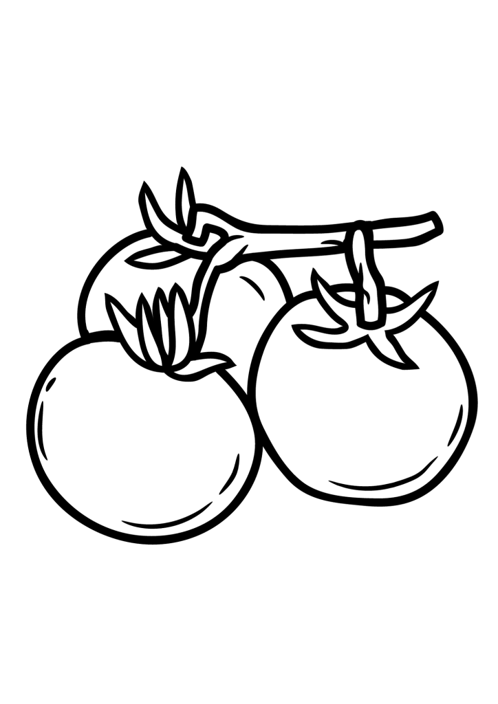 Tomatoes Drawing Coloring Page