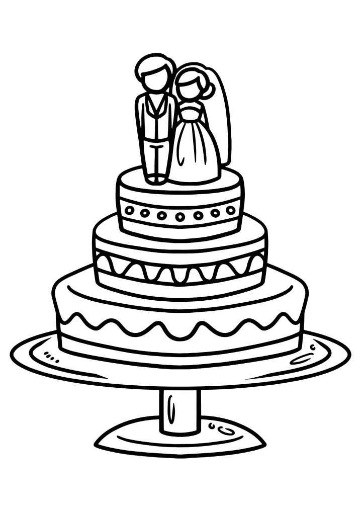 Wedding Cake Printable Coloring Page