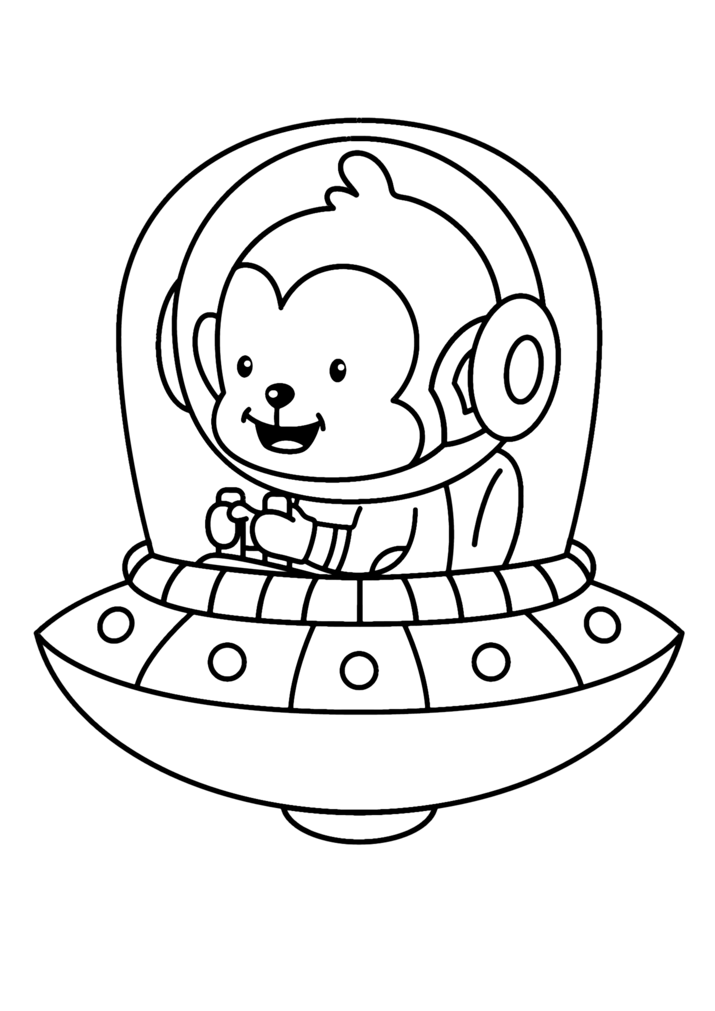 Astronaut Monkey Coloring Page