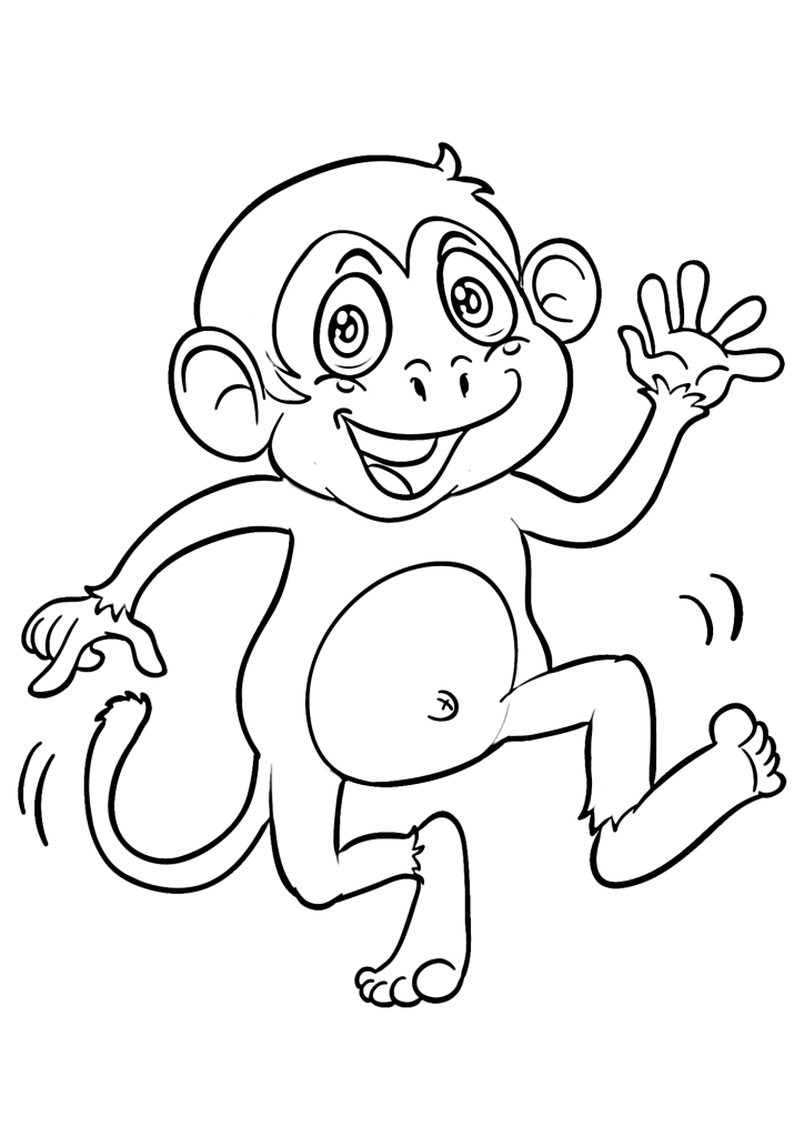 Brown Monkey Coloring Page