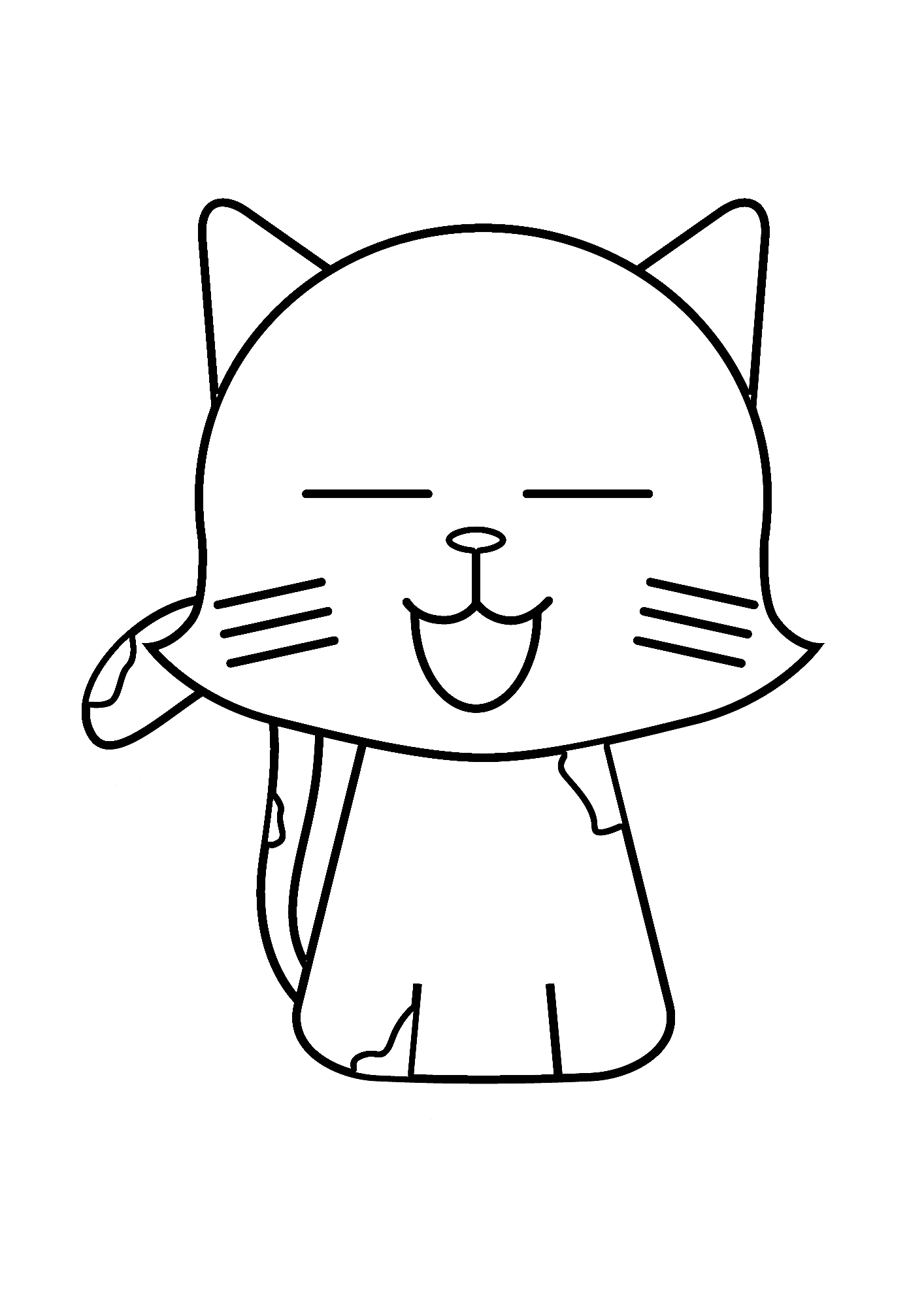 Cat For Kids Coloring Page