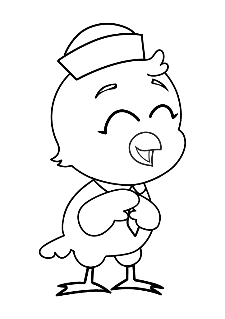 Chick Character Coloring Page