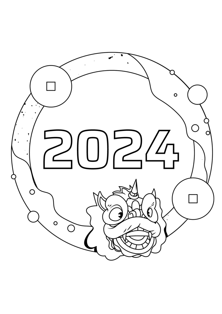 Chinese New Year Animals Coloring Page