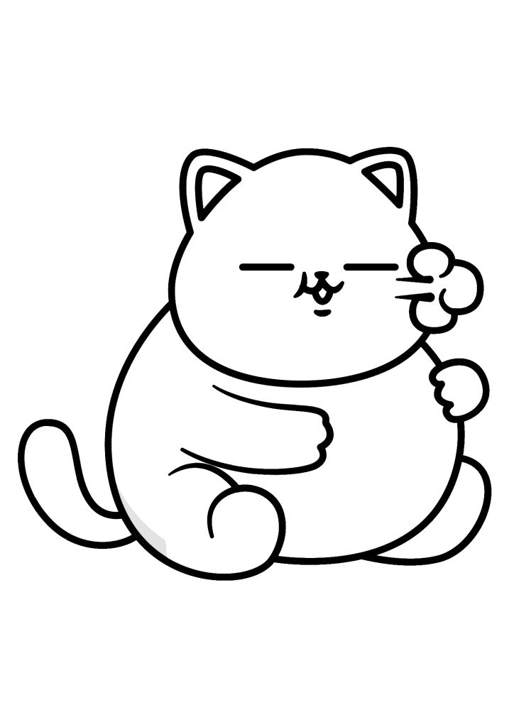 Cool Fat Cat Coloring Page