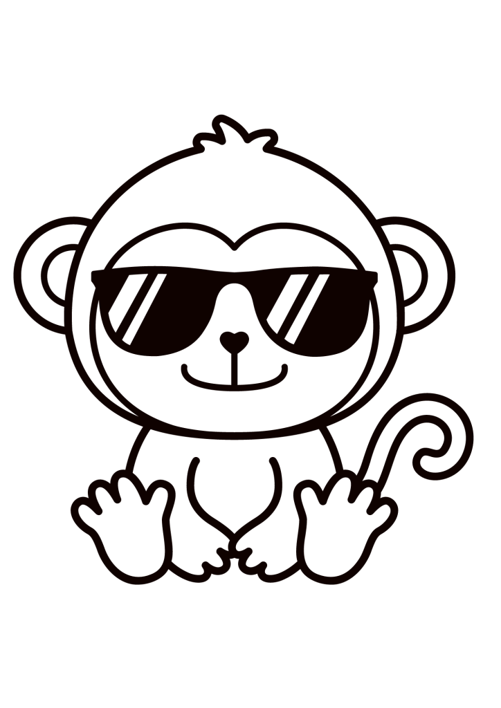 Cool Monkey Coloring Page