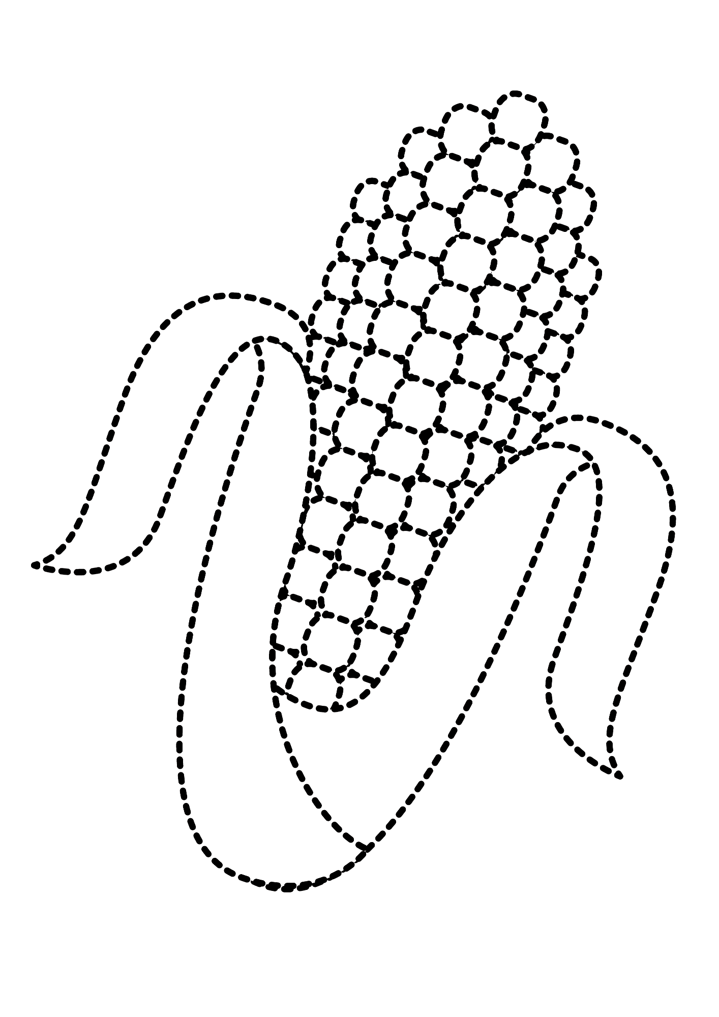 Corn Dot To Dot Coloring Page