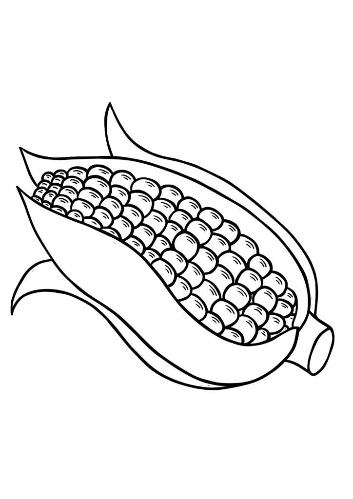 Corn Free Printable Coloring Page
