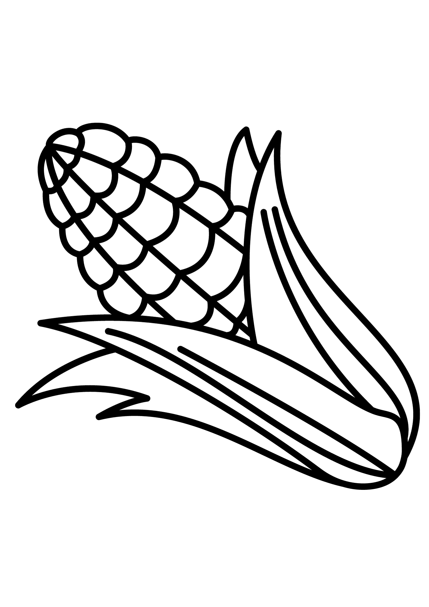 Corn Outline Coloring Page