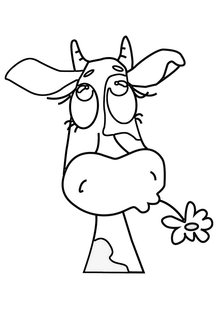 Cow Drawing Coloring Page