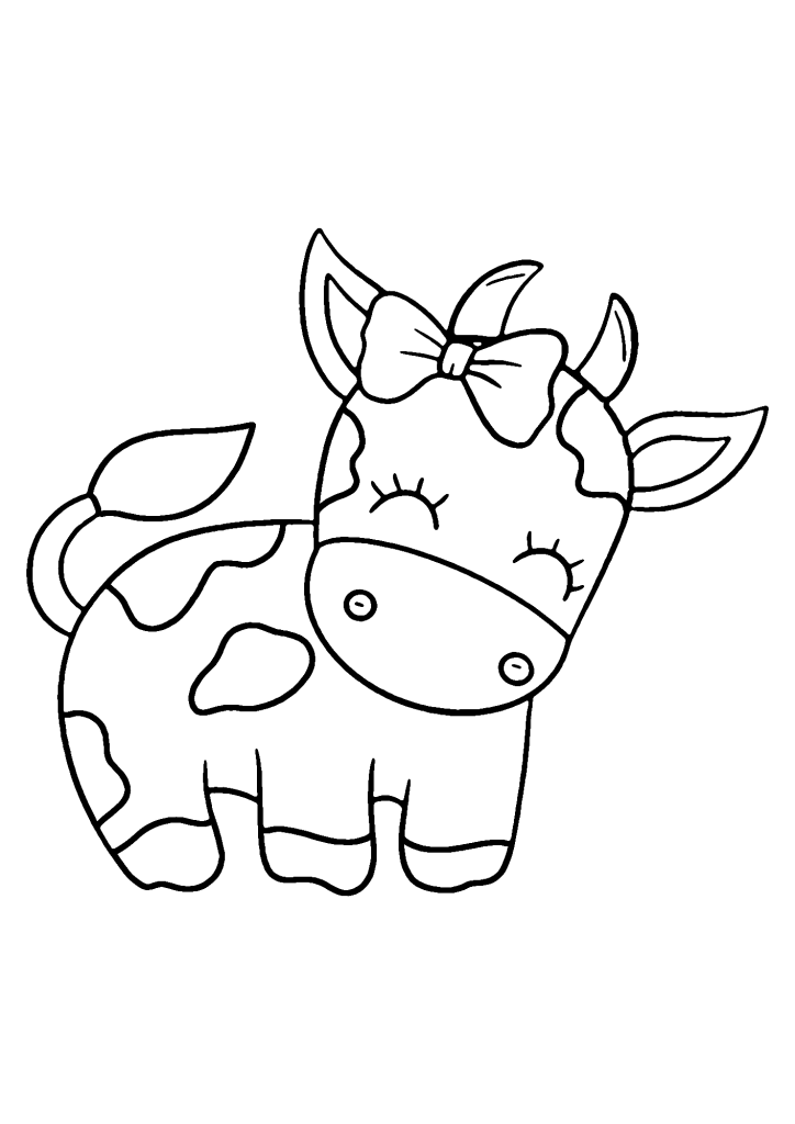Cow For Children Coloring Page