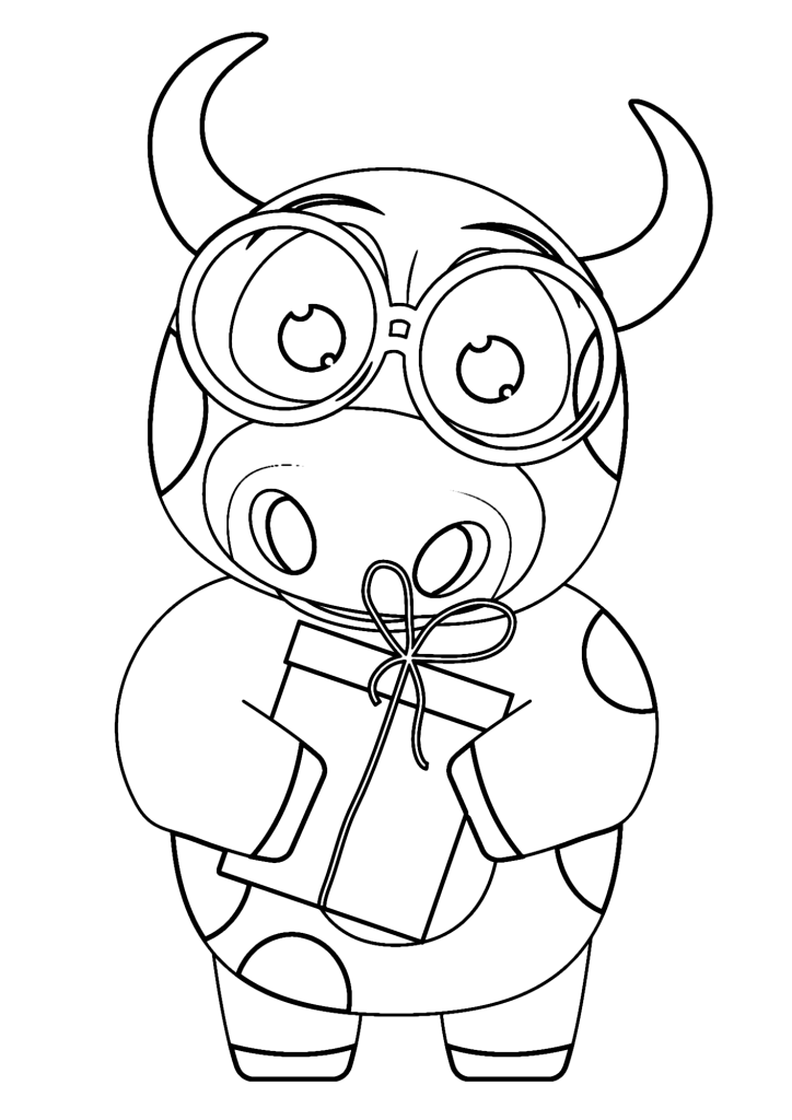 Cute Cow Coloring Page