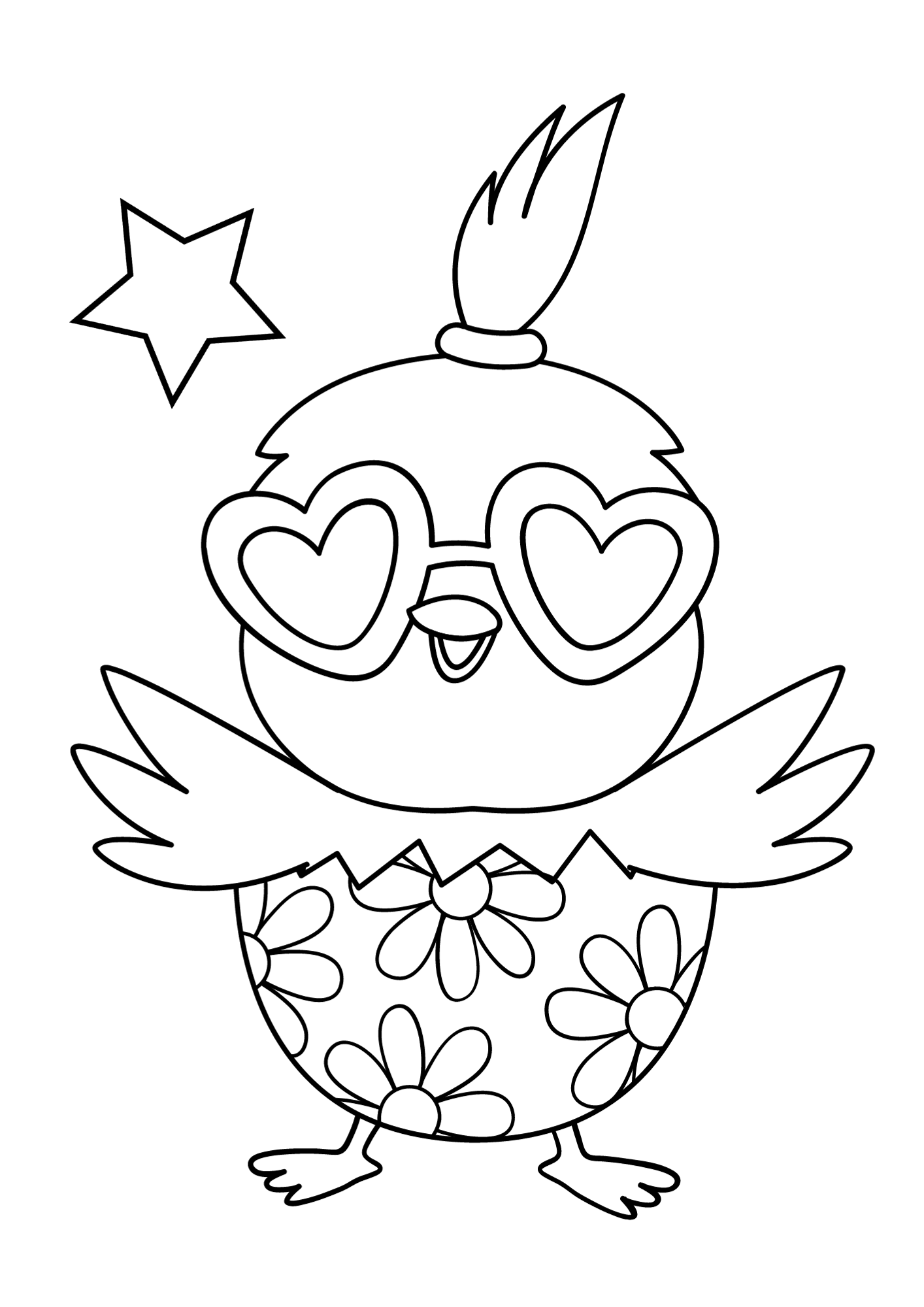 Cute Easter Chick Coloring Pages