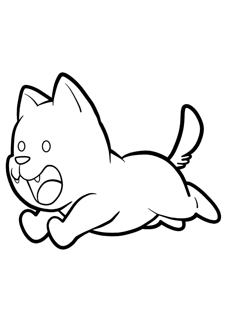 Dog Running Coloring Pages