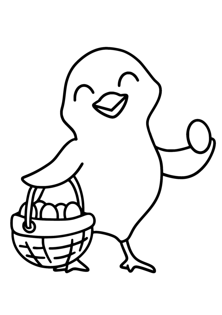 Easter Baby Chick Coloring Page