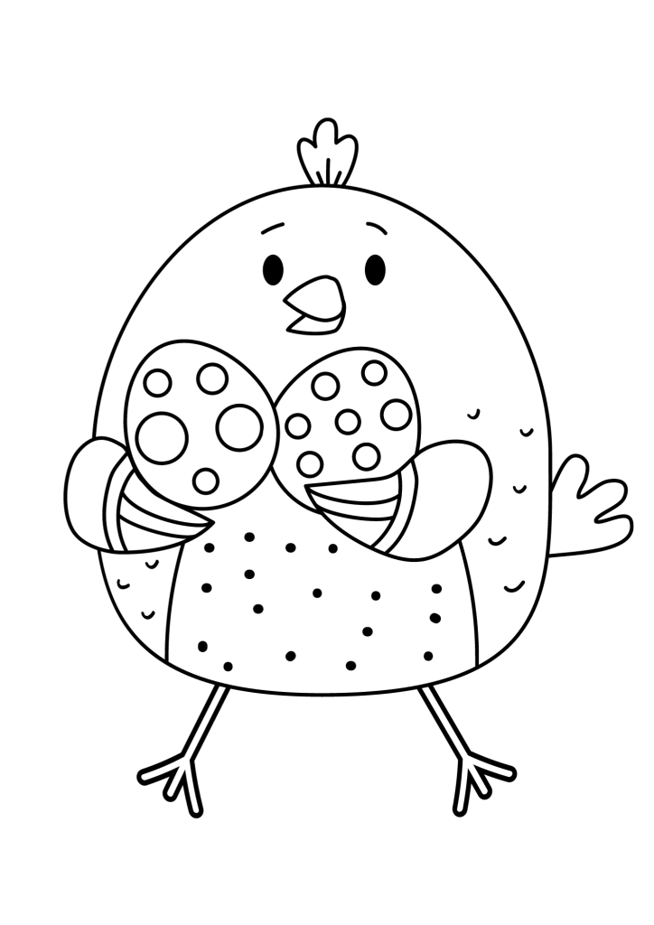Easter Bunny And Chicks Coloring Pages