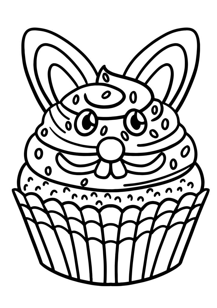 Easter Bunny In Basket Coloring Page