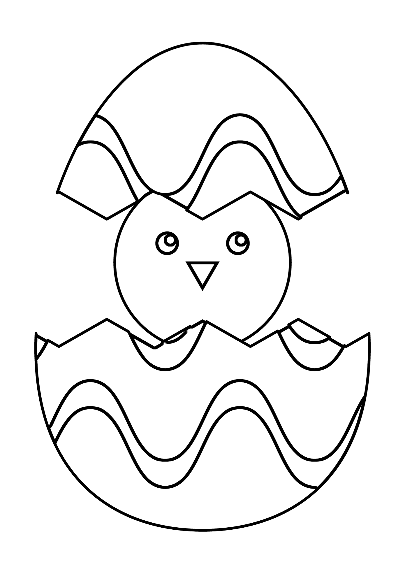 Easter Egg Chick Coloring Page