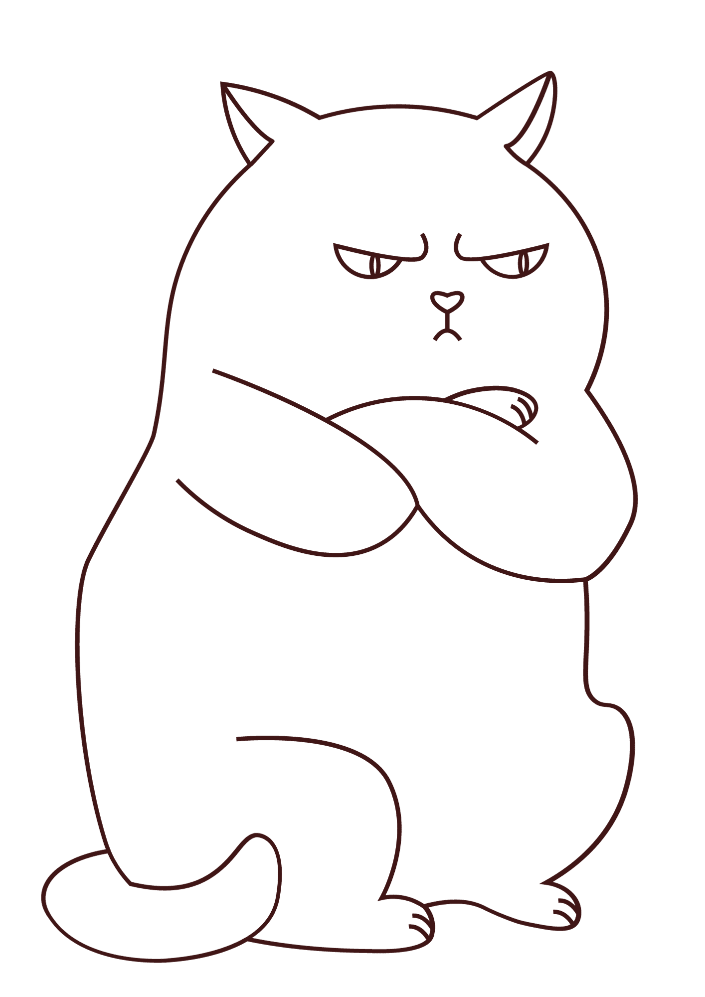 Fat Cat Crazy Coloring Page