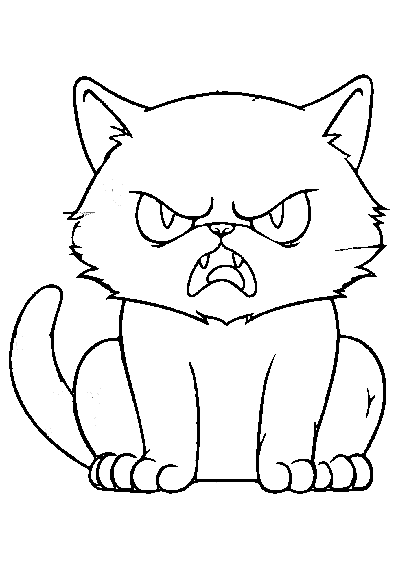 Fat Cat Free Coloring Page