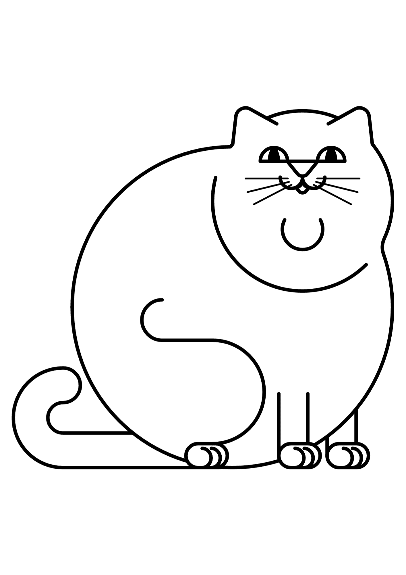 Fat Cat Painting Coloring Page