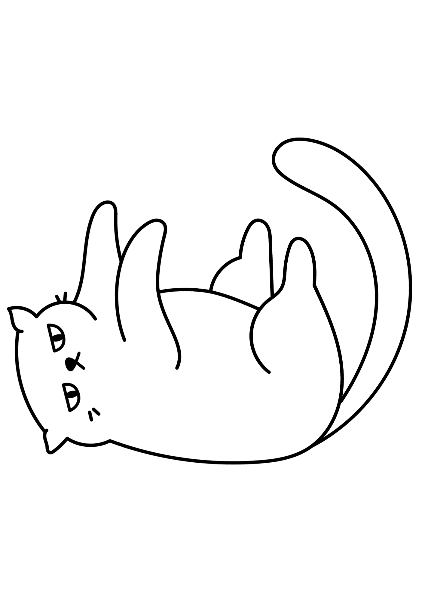 Fat Cat Sleeping Coloring Page