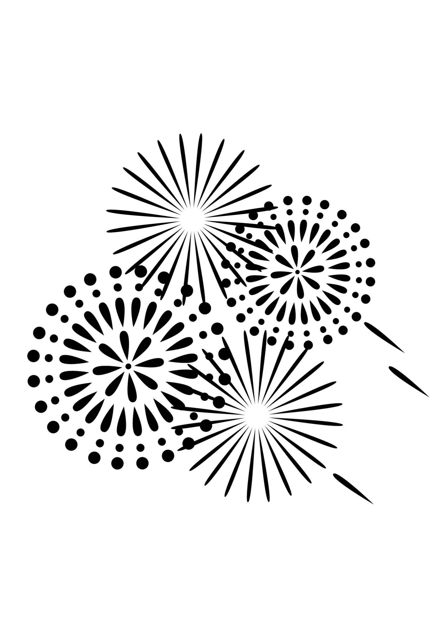 Firework Clipart Coloring Page