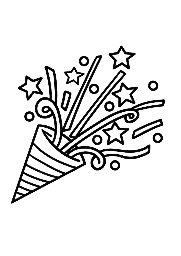 Firework Outline Coloring Page