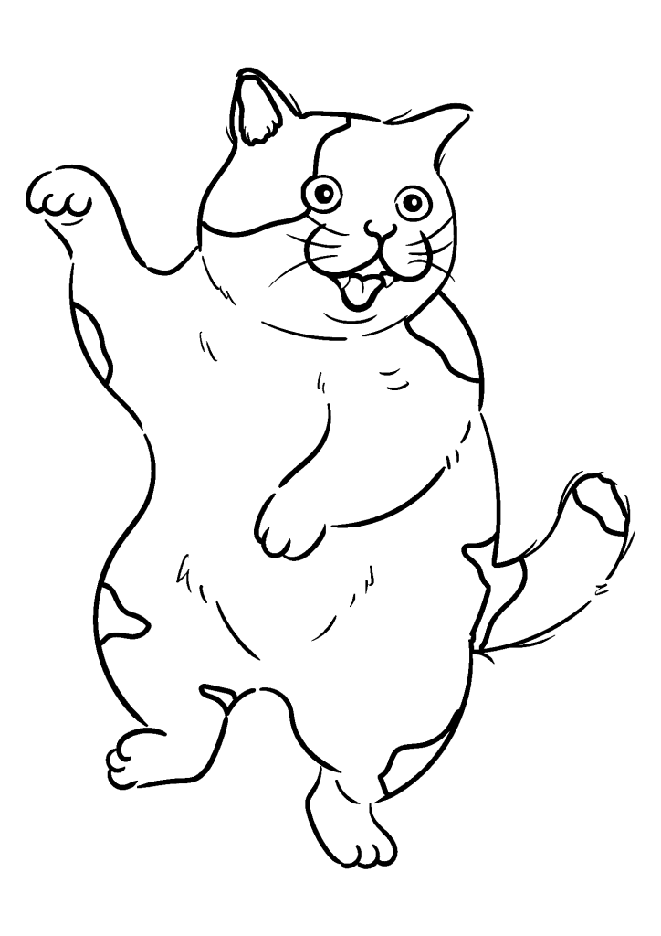 Free Fat Cat Coloring Page