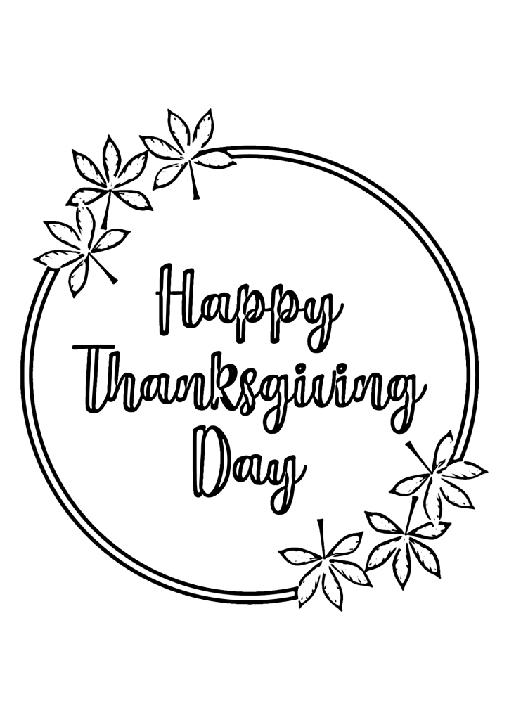 Free Happy Thanksgiving Coloring Page